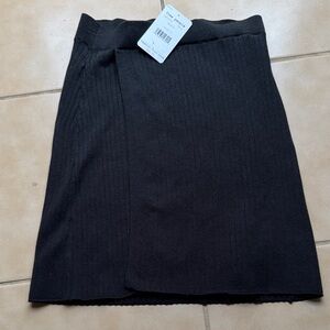 Free People Charcoal Ribbed Mini Skirt Sz S